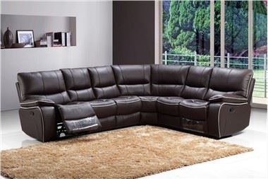 RECLINER ile köşe kanepe Kahverengi Recliner Köşe Koltuk